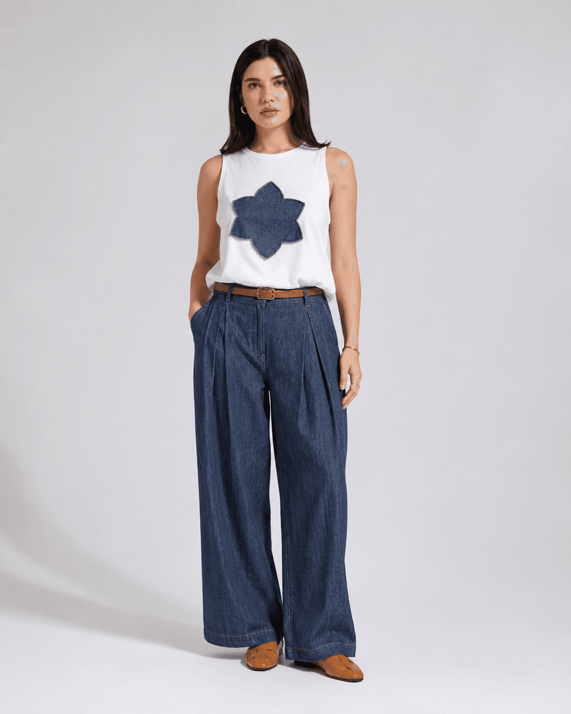 KASHA - İNDİGO DETAYLI BLUZ