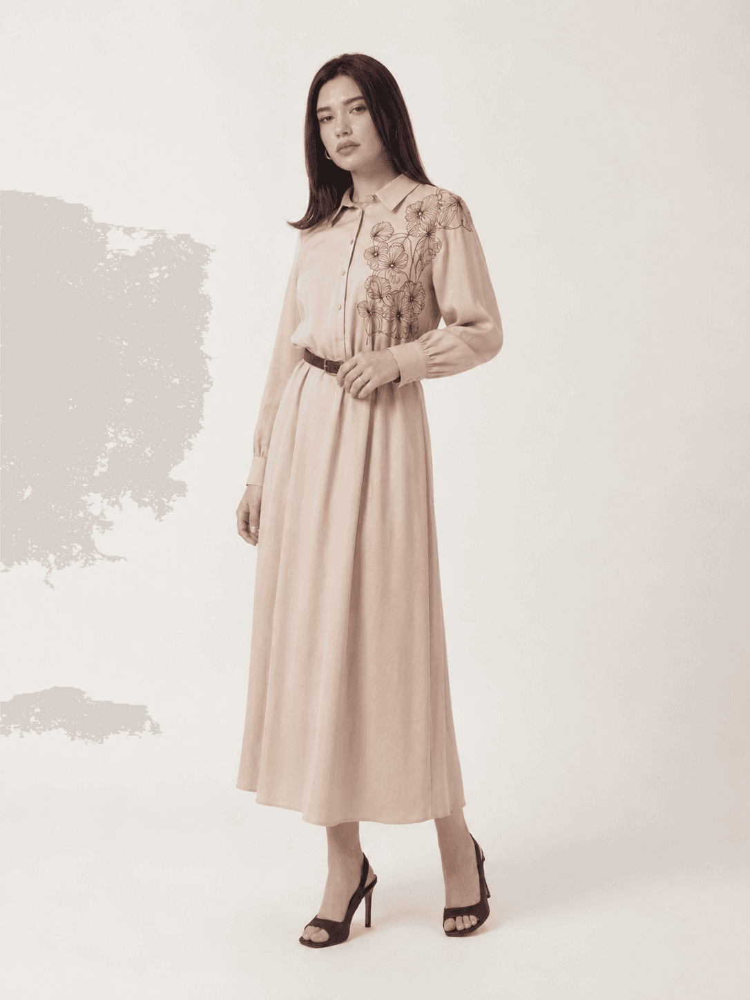 MY8 DESIGN - NAKIŞ DETAYLI IŞILTILI MAXİ BOY ELBİSE